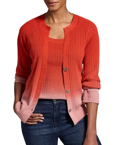 NIC + ZOE NIC+ZOE LUXE KNIT OMBRE RIB SILK-BLEND CARDIGAN
