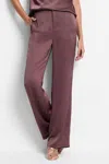 Nic + Zoe Luxe Satin Wide Leg Pant In Chai In Brown