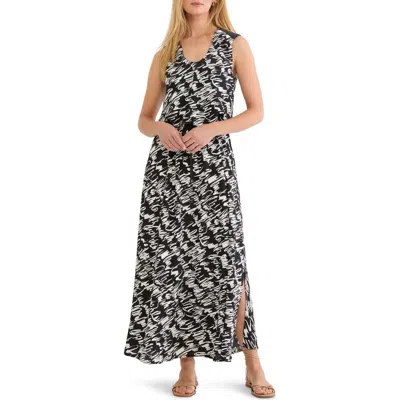 Nic + Zoe Cursive Margot Dress In Black And White In Multi