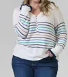 Nic + Zoe Maritime Stripe Sweater - Plus In Cream Multi In White