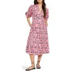 Nic + Zoe Nic+zoe Mary Ikat Ring Midi Dress In Pink Multi