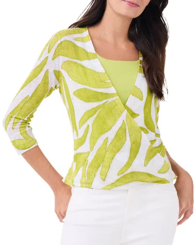 Nic + Zoe Meadow Mix 4-way Linen Blend Convertible Cardigan In Green Multi