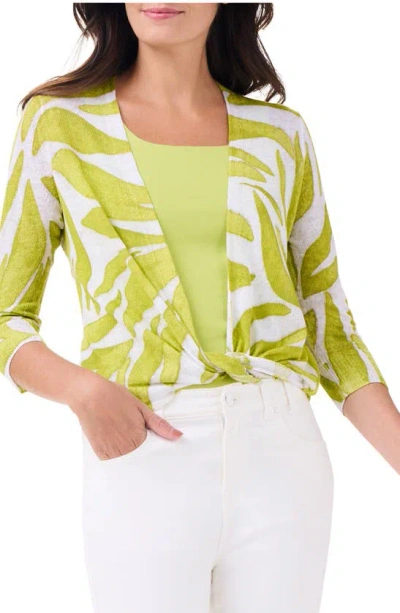 Nic + Zoe Meadow Mix 4-way Linen Blend Convertible Cardigan In Green Multi