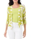 Nic + Zoe Meadow Mix 4-way Linen Blend Convertible Cardigan In Green Multi