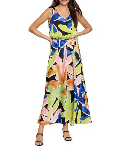 Nic + Zoe Nic+zoe Bianca Mega Blooms Sleeveless Maxi Dress In Green Multi