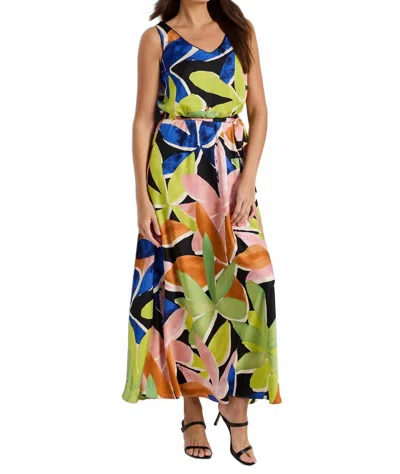 NIC + ZOE MEGA BLOOMS BIANCA DRESS IN GREEN MULTI