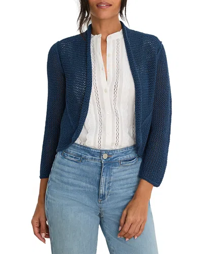 Nic + Zoe Nic+zoe Mesh Cocoon Cardigan Sweater In Blue