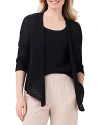 Nic + Zoe Open Stitch 4-way Cotton Blend Cardigan In Black Onyx
