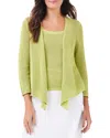 Nic + Zoe Open Stitch 4-way Cotton Blend Cardigan In Grasshopper