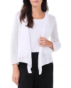 Nic + Zoe Open Stitch 4-way Cotton Blend Cardigan In Paper White
