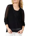 Nic + Zoe Nic+zoe Metallic Mesh Stitch Sweater