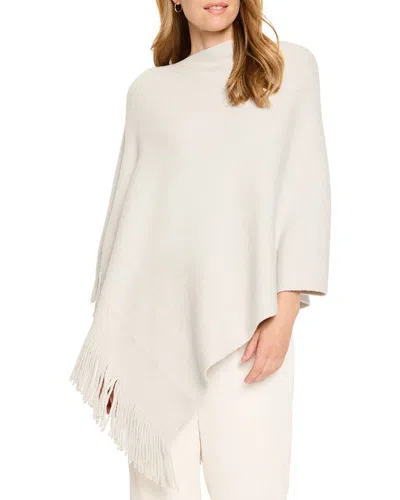 Nic + Zoe Nic+zoe Go To Metallic Fringe Trim Poncho In Grey Mist
