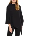 Nic + Zoe Nic+zoe Go To Metallic Fringe Trim Poncho In Black