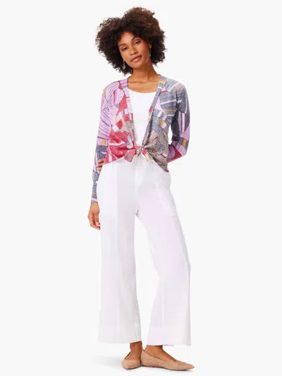 Nic + Zoe Mia Mosaic Floral Four-way Cardigan In Pink Multi