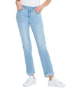 Nic + Zoe Cuffed High Waist Straight Leg Girlfriend Jeans In Multi