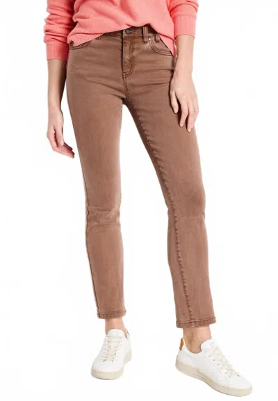 Nic + Zoe Mid Rise Straight Ankle Jeans In Coffee Bean In Brown
