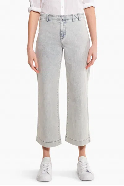 Nic + Zoe Mid Rise Wide Leg Jean In Salt In White