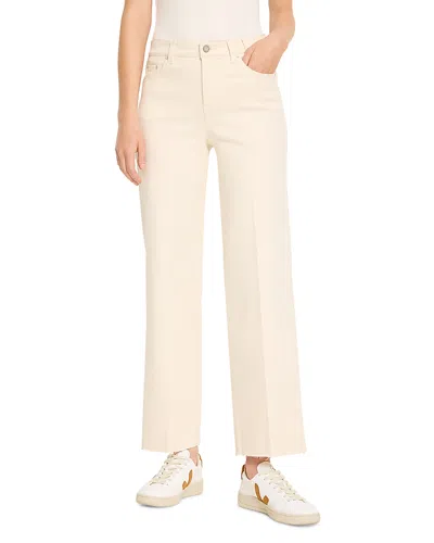 Nic + Zoe Nic+zoe Weekend Raw Hem Mid Rise Ankle Wide Leg Jeans In Canvas