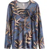Nic + Zoe Midnight Fern Sweater In Indigo Multi