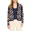 Nic + Zoe Nic+zoe Midnight Fern Tufted Cardigan In Indigo Multi