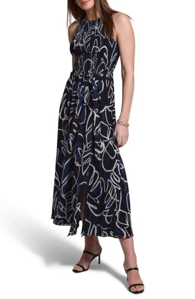 Nic + Zoe Gold Label Midnight Muse Chiffon Dress In Black Multi