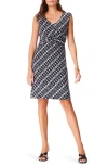 Nic + Zoe Midnight Shibori Sleeveless Dress In Black Multi
