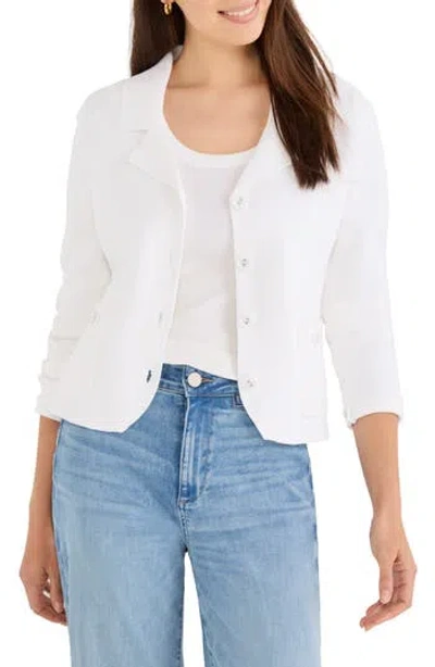 Nic + Zoe Nic+zoe Milano Knit Jacket In Paper White
