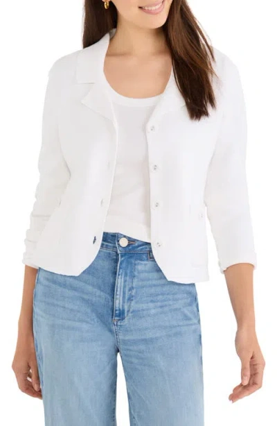Nic + Zoe Milano Knit Jacket In Paper White