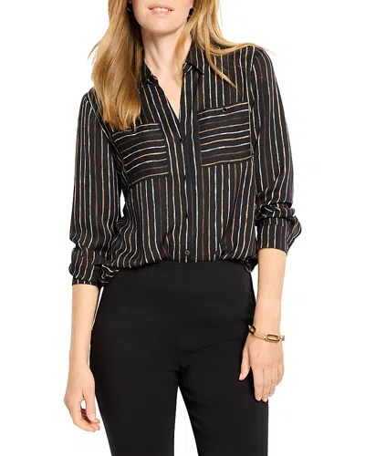 Nic + Zoe Nic+zoe Mini Painted Stripe Shirt In Black