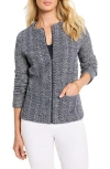 Nic + Zoe Nic+zoe Zip Front Mix Knit Jacket In Gray