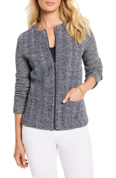 NIC + ZOE NIC+ZOE MIX ZIP FRONT KNIT JACKET