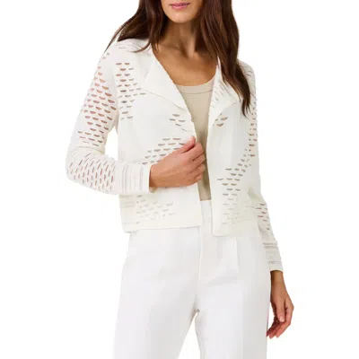 Nic + Zoe Nic+zoe Mixed Knit Cardigan In White