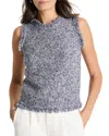 Nic + Zoe Nic+zoe Mixed Knit Fringe Trim Tank