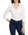 Nic + Zoe Nic+zoe Mix Media Button-up Shirt In Paper White