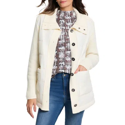 NIC + ZOE NIC+ZOE MIXED MEDIA QUILTED PUFFER JACKET