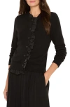 Nic + Zoe Nic+zoe Asymmetrical Ruffled Cardigan In Black