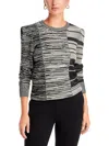 Nic + Zoe Mixed Musings Womens Cotton Blend Striped Crewneck Sweater In Multi