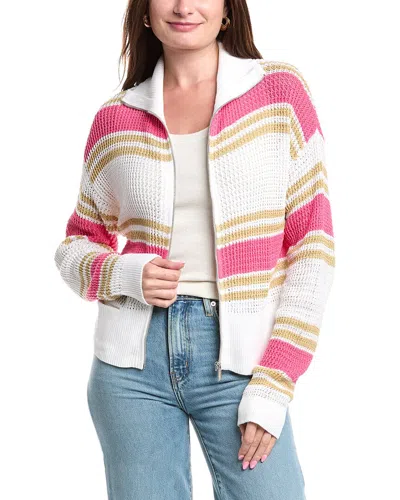 Nic + Zoe Nic+zoe Mixed Stripe Zip Front Sweater Jacket