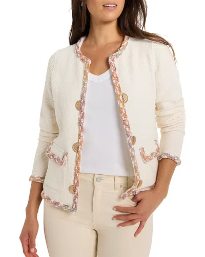 NIC + ZOE NIC+ZOE MIXED TRIM KNIT JACKET