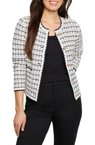 Nic + Zoe Nic+zoe Mixed Up Boxy Cardigan In Cream Multi