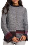 Nic + Zoe Nic+zoe Mixed Up Colorblock Sweater In Black Multi
