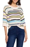 Nic + Zoe Nic+zoe Mixed Up Stripe Sweater In Multi
