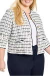 Nic + Zoe Nic+zoe Mixed Up Sweater Jacket In Cream Multi