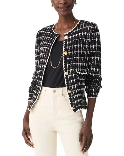 Nic + Zoe Nic+zoe Mixed Up Sweater Jacket In Black