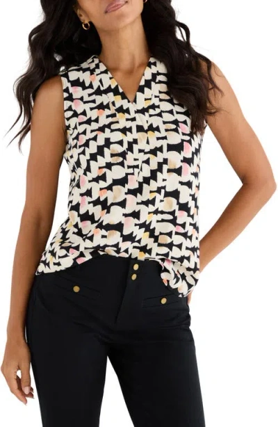 Nic + Zoe Mod Mix Crepe Tank In Black Multi
