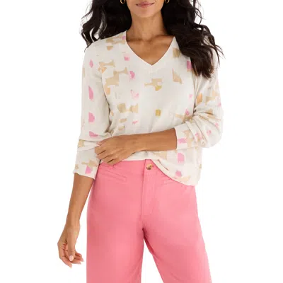 Nic + Zoe Nic+zoe Mod Mix V-neck Sweater In Multi