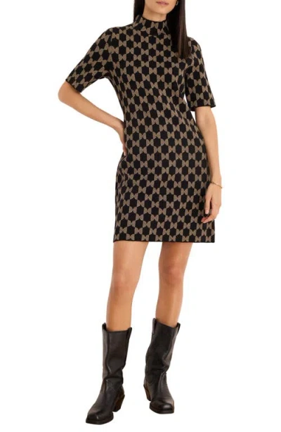 Nic + Zoe Nic+zoe Mod Squad Knit Sheath Dress In Brown