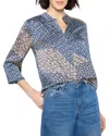 Nic + Zoe Nic+zoe Monogram Mix Button-up Top In Blue