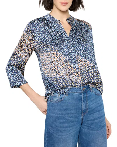 Nic + Zoe Nic+zoe Monogram Mix Top In Blue