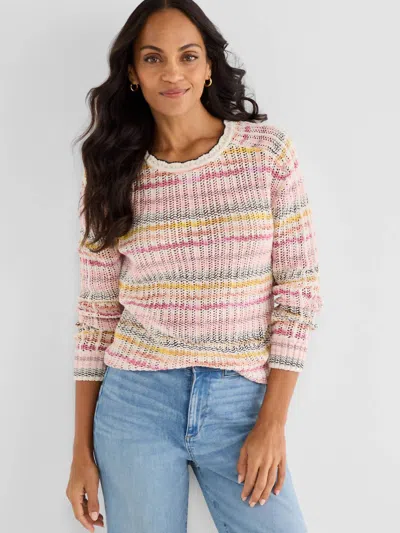 Nic + Zoe Monroe Melange Mix Sweater In Pink Multi